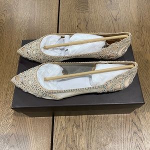 Badgley Mischka Gigi Embellished Pointed Toe Flats